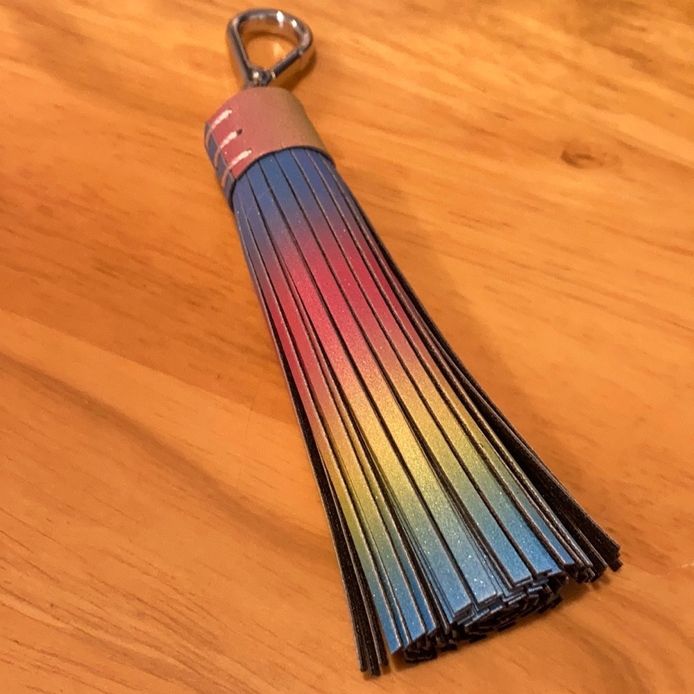 Rainbow Reflective traffic safety tassel charm